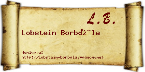 Lobstein Borbála névjegykártya